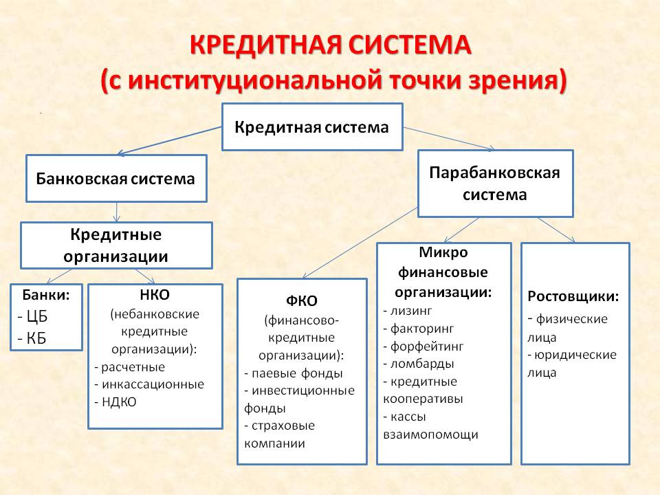 Кредитные организации (небанковские) таблица